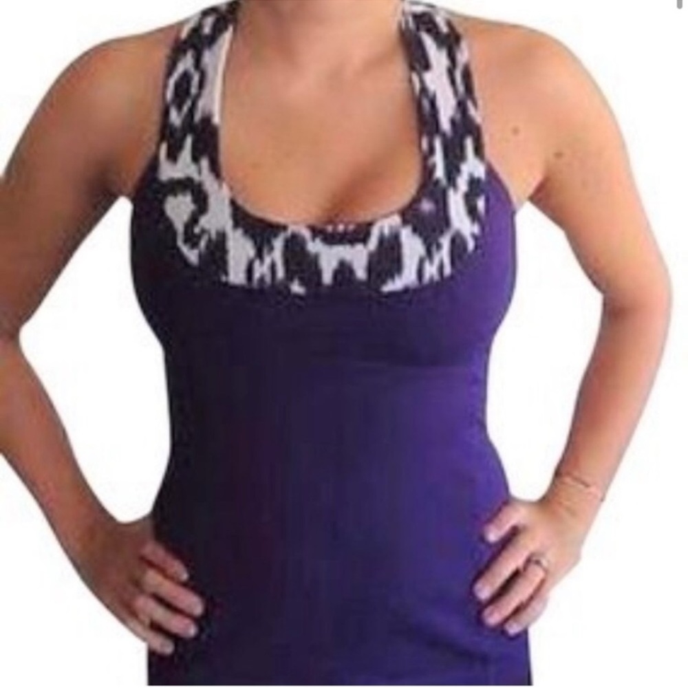 LULULEMON Scoop neck tank ikat leopard 6
